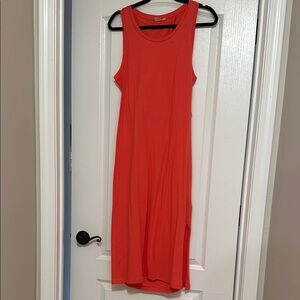 GAP Orange Sleeveless Midi Dress